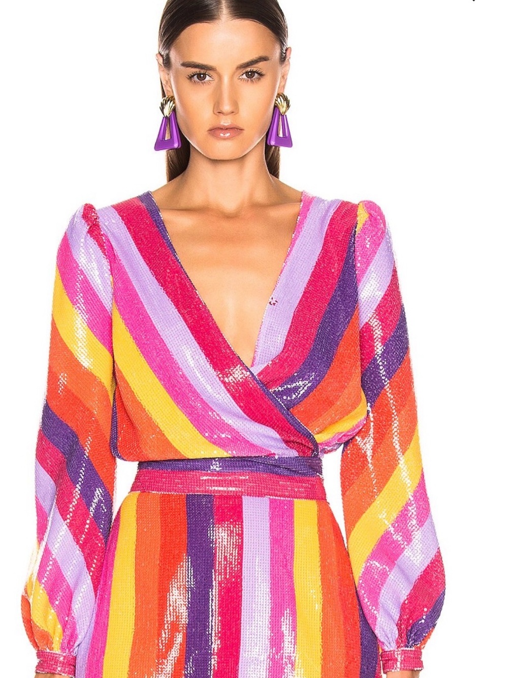 OLIVIA RUBIN sequin rainbow Kendall top, size 6